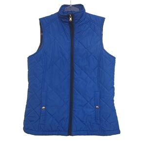 Lauren Ralph Lauren | Women's Royal Blue Puffy Weave Full Zipper Vest (Size XS)